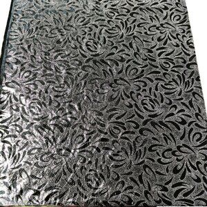 Stretch Lycra Black White Paisley Shimmer 2 yrds 9” NOS